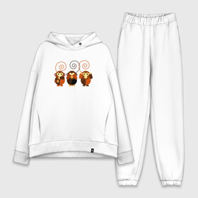 Женский костюм хлопок Oversize с принтом Не говорю   не вижу   не слышу в городе Новоалтайск,  |  | 2016 | год | зима | мартышка | новогодний | новый | обезьяна | обезьянка | подарок | с новым годом