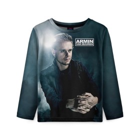 Детский лонгслив 3D с принтом Armin Van Buuren в городе Новоалтайск, 100% полиэстер | длинные рукава, круглый вырез горловины, полуприлегающий силуэт
 | Тематика изображения на принте: addicted | buuren | van | аrmin | армен | бюрен | ван