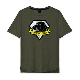 Мужская футболка хлопок Oversize с принтом Diamond Dogs в городе Новоалтайск, 100% хлопок | свободный крой, круглый ворот, “спинка” длиннее передней части | 
