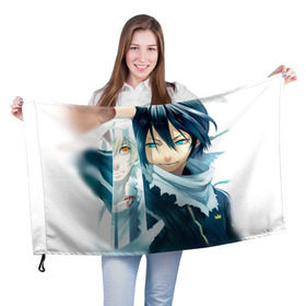 Флаг 3D с принтом Бездомный бог в городе Новоалтайск, 100% полиэстер | плотность ткани — 95 г/м2, размер — 67 х 109 см. Принт наносится с одной стороны | anime | noragami | аниме | бездомный бог | бог | йато | норагами