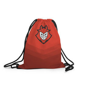 Рюкзак-мешок 3D с принтом G2 eSports в городе Новоалтайск, 100% полиэстер | плотность ткани — 200 г/м2, размер — 35 х 45 см; лямки — толстые шнурки, застежка на шнуровке, без карманов и подкладки | csgo | cyber | esports | g2 | team | г2 | ксго