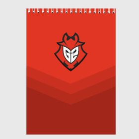 Скетчбук с принтом G2 eSports в городе Новоалтайск, 100% бумага
 | 48 листов, плотность листов — 100 г/м2, плотность картонной обложки — 250 г/м2. Листы скреплены сверху удобной пружинной спиралью | csgo | cyber | esports | g2 | team | г2 | ксго