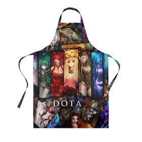 Фартук 3D с принтом Dota-2 Девушки в городе Новоалтайск, 100% полиэстер | общий размер — 65 х 85 см, ширина нагрудника — 26 см, горловина — 53 см, длина завязок — 54 см, общий обхват в поясе — 173 см. Принт на завязках и на горловине наносится с двух сторон, на основной части фартука — только с внешней стороны | dota 2 коллаж | девушки | игра | монстры | оружие