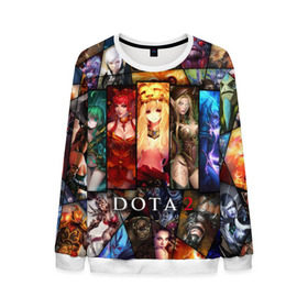 Мужской свитшот 3D с принтом Dota-2 Девушки в городе Новоалтайск, 100% полиэстер с мягким внутренним слоем | круглый вырез горловины, мягкая резинка на манжетах и поясе, свободная посадка по фигуре | dota 2 коллаж | девушки | игра | монстры | оружие