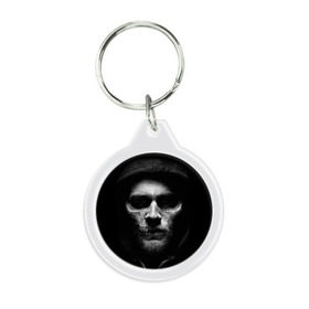 Брелок круглый с принтом Sons Of Anarchy в городе Новоалтайск, пластик и полированная сталь | круглая форма, металлическое крепление в виде кольца | sons of anarchy | анархии | сыны
