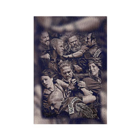 Обложка для паспорта матовая кожа с принтом Sons Of Anarchy в городе Новоалтайск, натуральная матовая кожа | размер 19,3 х 13,7 см; прозрачные пластиковые крепления | sons of anarchy | анархии | сыны