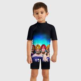 Детский купальный костюм 3D с принтом Red Hot Chili Peppers в городе Новоалтайск, Полиэстер 85%, Спандекс 15% | застежка на молнии на спине | chili | heavy | hot | metal | peppers | red | rhcp | rock | trash | кидис | метал | рок | хеви | энтони