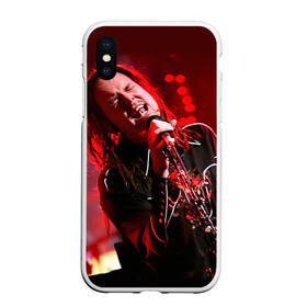 Чехол для iPhone XS Max матовый с принтом KoЯn в городе Новоалтайск, Силикон | Область печати: задняя сторона чехла, без боковых панелей | Тематика изображения на принте: korn | metal | rock | группы | корн | метал | рок