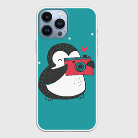 Чехол для iPhone 13 Pro Max с принтом Пингвин с фотоаппаратом в городе Новоалтайск,  |  | Тематика изображения на принте: 14 февраля | влюбленные | девушка | день святого валентина | любовь | пара | парень