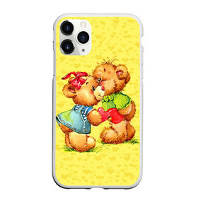 Чехол для iPhone 11 Pro матовый с принтом Влюбленные мишки в городе Новоалтайск, Силикон |  | Тематика изображения на принте: 14 февраля | bear | love | teddy | валентин | влюбленный | любовь | милый | мишка | рисунок | сердечко | сердце