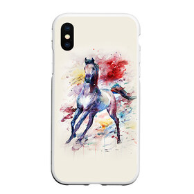 Чехол для iPhone XS Max матовый с принтом Лошадь Арт 1 в городе Новоалтайск, Силикон | Область печати: задняя сторона чехла, без боковых панелей | Тематика изображения на принте: horse | horseshoe | акварель | головалошади | грива | жеребец | животные | конь | лошадь | лошадьскрыльями | подкова | природа | рисуноккрасками