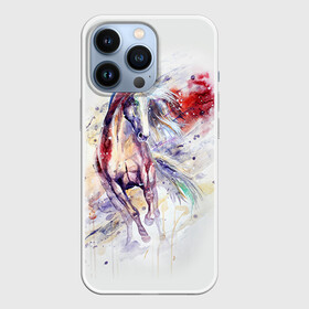 Чехол для iPhone 13 Pro с принтом Лошадь. Арт 2 в городе Новоалтайск,  |  | Тематика изображения на принте: horse | horseshoe | акварель | головалошади | грива | жеребец | животные | конь | лошадь | лошадьскрыльями | подкова | природа | рисуноккрасками