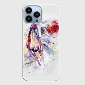 Чехол для iPhone 13 Pro Max с принтом Лошадь. Арт 2 в городе Новоалтайск,  |  | Тематика изображения на принте: horse | horseshoe | акварель | головалошади | грива | жеребец | животные | конь | лошадь | лошадьскрыльями | подкова | природа | рисуноккрасками