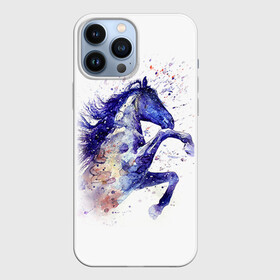 Чехол для iPhone 13 Pro Max с принтом Лошадь. Арт 4 в городе Новоалтайск,  |  | Тематика изображения на принте: horse | horseshoe | акварель | головалошади | грива | единорог | жеребец | животные | конь | лошадь | лошадьскрыльями | подкова | природа | рисуноккрасками