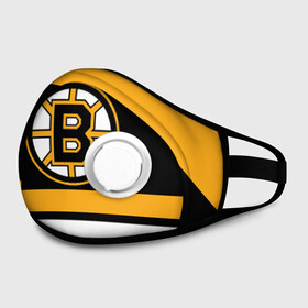 Маска из неопрена с принтом Boston Bruins в городе Новоалтайск, неопрен 100% | Форма огибающая нос. Резинки для ушей с дополнительной резинкой на затылке. Клапан для выдоха для активного дыхания при занятиях спортом. Эластичный материал маски и окантовки для лучшего растяжения и прилегания маски.  | boston bruins | hockey | nhl | нхл | спорт | хоккей