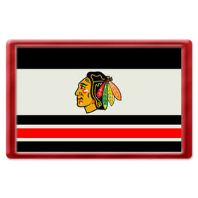Магнит 45*70 с принтом Chicago Blackhawks в городе Новоалтайск, Пластик | Размер: 78*52 мм; Размер печати: 70*45 | Тематика изображения на принте: chicago blackhawks | hockey | nhl | нхл | хоккей