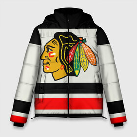 Мужская зимняя куртка 3D с принтом Chicago Blackhawks в городе Новоалтайск, верх — 100% полиэстер; подкладка — 100% полиэстер; утеплитель — 100% полиэстер | длина ниже бедра, свободный силуэт Оверсайз. Есть воротник-стойка, отстегивающийся капюшон и ветрозащитная планка. 

Боковые карманы с листочкой на кнопках и внутренний карман на молнии. | chicago blackhawks | hockey | nhl | нхл | хоккей