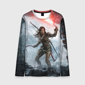 Мужской лонгслив 3D с принтом Rise of the Tomb Raider в городе Новоалтайск, 100% полиэстер | длинные рукава, круглый вырез горловины, полуприлегающий силуэт | Тематика изображения на принте: rise of the tomb raider | tomb raider | райдер | том райдер