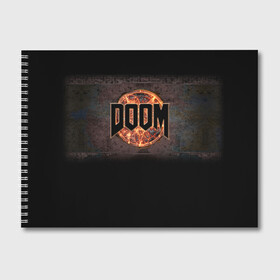 Альбом для рисования с принтом Doom в городе Новоалтайск, 100% бумага
 | матовая бумага, плотность 200 мг. | doom | game | гибель | дум | игра | игры | обреченность | шутер