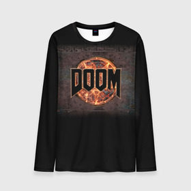 Мужской лонгслив 3D с принтом Doom в городе Новоалтайск, 100% полиэстер | длинные рукава, круглый вырез горловины, полуприлегающий силуэт | Тематика изображения на принте: doom | game | гибель | дум | игра | игры | обреченность | шутер