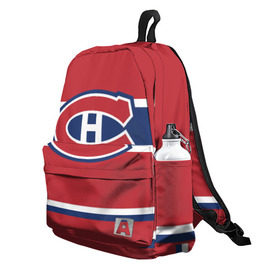 Рюкзак 3D с принтом Montreal Canadiens в городе Новоалтайск, 100% полиэстер | лямки с регулируемой длиной, сверху петелька, чтобы рюкзак можно было повесить на вешалку. Основное отделение закрывается на молнию, как и внешний карман. Внутри два дополнительных кармана, один из которых закрывается на молнию. По бокам два дополнительных кармашка | hockey | montreal canadien | nhl | нхл | спорт | хоккей
