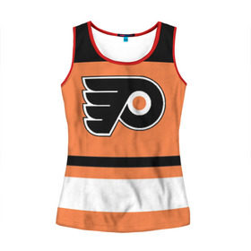 Женская майка 3D с принтом Philadelphia Flyers в городе Новоалтайск, 100% полиэстер | круглая горловина, прямой силуэт, длина до линии бедра | hockey | nhl | philadelphia flyers | нхл | хоккей