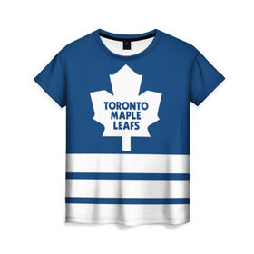 Женская футболка 3D с принтом Toronto Maple Leafs в городе Новоалтайск, 100% полиэфир ( синтетическое хлопкоподобное полотно) | прямой крой, круглый вырез горловины, длина до линии бедер | hockey | nhl | toronto maple leafs | нхл | хоккей