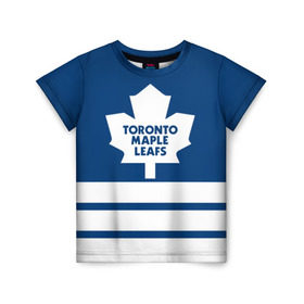 Детская футболка 3D с принтом Toronto Maple Leafs в городе Новоалтайск, 100% гипоаллергенный полиэфир | прямой крой, круглый вырез горловины, длина до линии бедер, чуть спущенное плечо, ткань немного тянется | hockey | nhl | toronto maple leafs | нхл | хоккей