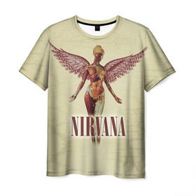 Мужская футболка 3D с принтом Nirvana в городе Новоалтайск, 100% полиэфир | прямой крой, круглый вырез горловины, длина до линии бедер | Тематика изображения на принте: cobain | curt | nirvana | rock | группа | кобейн | курт | нирвана | рок