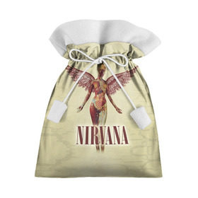 Подарочный 3D мешок с принтом Nirvana в городе Новоалтайск, 100% полиэстер | Размер: 29*39 см | Тематика изображения на принте: cobain | curt | nirvana | rock | группа | кобейн | курт | нирвана | рок