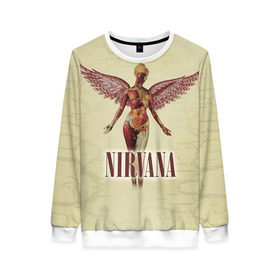 Женский свитшот 3D с принтом Nirvana в городе Новоалтайск, 100% полиэстер с мягким внутренним слоем | круглый вырез горловины, мягкая резинка на манжетах и поясе, свободная посадка по фигуре | cobain | curt | nirvana | rock | группа | кобейн | курт | нирвана | рок