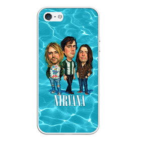 Чехол для iPhone 5/5S матовый с принтом Шаржи группа Nirvana в городе Новоалтайск, Силикон | Область печати: задняя сторона чехла, без боковых панелей | cobain | curt | nirvana | rock | группа | кобейн | курт | нирвана | рок