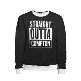 Детский свитшот 3D с принтом Straight Outta Compton в городе Новоалтайск, 100% полиэстер | свободная посадка, прямой крой, мягкая тканевая резинка на рукавах и понизу свитшота | compton | n.w.a. | nwa | outta | straight | голос улиц
