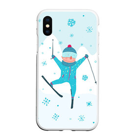 Чехол для iPhone XS Max матовый с принтом Лыжник в городе Новоалтайск, Силикон | Область печати: задняя сторона чехла, без боковых панелей | Тематика изображения на принте: extreme | ski | skiing | горнолыжное | горные лыжи | лыжник | фристайл | экстрим