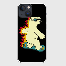 Чехол для iPhone 13 mini с принтом Мишка на борде в городе Новоалтайск,  |  | extreme | snowboard | сноуборд | сноубордист | спорт | экстрим