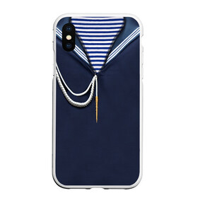 Чехол для iPhone XS Max матовый с принтом Форма ВМФ в городе Новоалтайск, Силикон | Область печати: задняя сторона чехла, без боковых панелей | Тематика изображения на принте: 23 | 23 февраля | вмс | вмф | красная армия | матрос | моряк | праздник | тельняшка | февраль | флот | форма