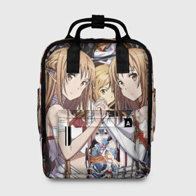 Женский рюкзак 3D с принтом Sword Art Online в городе Новоалтайск, 100% полиэстер | лямки с регулируемой длиной, сверху ручки, чтобы рюкзак нести как сумку. Основное отделение закрывается на молнию, как и внешний карман. Внутри два дополнительных кармана, один из которых закрывается на молнию. По бокам два дополнительных кармашка, куда поместится маленькая бутылочка
 | Тематика изображения на принте: asuna | kirito | мастера меча онлайн