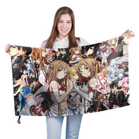 Флаг 3D с принтом Sword Art Online в городе Новоалтайск, 100% полиэстер | плотность ткани — 95 г/м2, размер — 67 х 109 см. Принт наносится с одной стороны | asuna | kirito | мастера меча онлайн