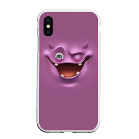 Чехол для iPhone XS Max матовый с принтом Пластилиновый смайл в городе Новоалтайск, Силикон | Область печати: задняя сторона чехла, без боковых панелей | глаза | мульт | рожица | рот | смайл | улыбка