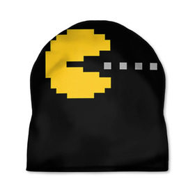 Шапка 3D с принтом PAC-MAN в городе Новоалтайск, 100% полиэстер | универсальный размер, печать по всей поверхности изделия | 14 февраля | love | pac man | pacman | влюбленные | день влюбленных | день святого валентина | любовь | пакман | пекман | пиксели