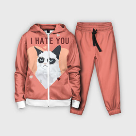 Детский костюм 3D с принтом I hate you в городе Новоалтайск,  |  | 14 февраля | cat | i hate you | день святого валентина | кот | ненавижу 14 февраля | сердечки