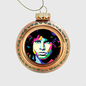 Стеклянный ёлочный шар с принтом Jim morrison в городе Новоалтайск, Стекло | Диаметр: 80 мм | jim morrison джим моррисон | поп арт | портрет