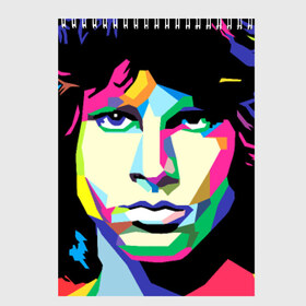 Скетчбук с принтом Jim morrison в городе Новоалтайск, 100% бумага
 | 48 листов, плотность листов — 100 г/м2, плотность картонной обложки — 250 г/м2. Листы скреплены сверху удобной пружинной спиралью | Тематика изображения на принте: jim morrison джим моррисон | поп арт | портрет