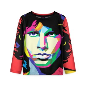 Детский лонгслив 3D с принтом Jim morrison в городе Новоалтайск, 100% полиэстер | длинные рукава, круглый вырез горловины, полуприлегающий силуэт
 | jim morrison джим моррисон | поп арт | портрет