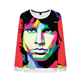 Мужской свитшот 3D с принтом Jim morrison в городе Новоалтайск, 100% полиэстер с мягким внутренним слоем | круглый вырез горловины, мягкая резинка на манжетах и поясе, свободная посадка по фигуре | Тематика изображения на принте: jim morrison джим моррисон | поп арт | портрет
