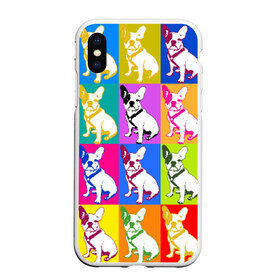 Чехол для iPhone XS Max матовый с принтом Французский бульдог в городе Новоалтайск, Силикон | Область печати: задняя сторона чехла, без боковых панелей | поп арт восстановлено | собака | французский бульдог