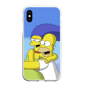 Чехол для iPhone XS Max матовый с принтом Гомер и Мардж в городе Новоалтайск, Силикон | Область печати: задняя сторона чехла, без боковых панелей | гомер
