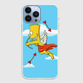 Чехол для iPhone 13 Pro Max с принтом Барт амур в городе Новоалтайск,  |  | Тематика изображения на принте: 14 февраля | simpsons | барт | день влюбленных | день святого валентина | купидон | любовь | подарок. love | симпсоны