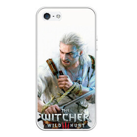 Чехол для iPhone 5/5S матовый с принтом Witcher в городе Новоалтайск, Силикон | Область печати: задняя сторона чехла, без боковых панелей | ведьмак