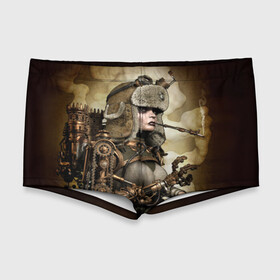Мужские купальные плавки 3D с принтом Девушка steampunk в городе Новоалтайск, Полиэстер 85%, Спандекс 15% |  | Тематика изображения на принте: девушка steampunk | киберпанк | очки | шапка